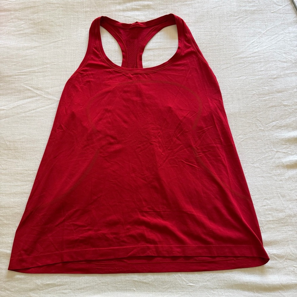 Red lululemon swiftly tech tank